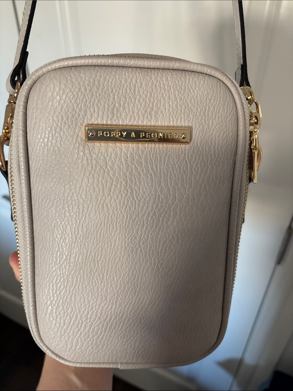 Poppy and Peonies Crossbody Bag with Gold Hardware